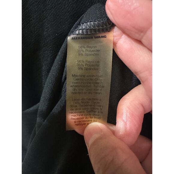 T by Alexander Wang LS Cowl Neck Hooded Ruched Bodycon Sheath Mini Dress XS - Picture 3 of 6